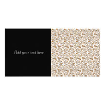 Gold over White Swirling Vines Pattern Photo Cards