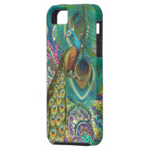 Gold Paisley Peacock & Feather You Choose Colour
