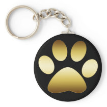 GOLD PAW PRINT KEYCHAINS