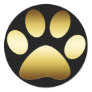 GOLD PAW PRINT ROUND STICKERS