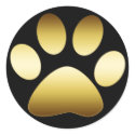 GOLD PAW PRINT stickers