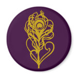 Gold Peacock Feather magnets