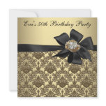 Gold Pearl Black Damask 50th Birthday Party