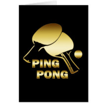 GOLD PING PONG GREETING CARD