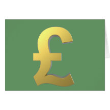 Gold Pound Sign Graphic Greeting Card