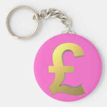 Gold Pound Sign Graphic Keychains