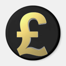 Gold Pound Sign Graphic Magnets