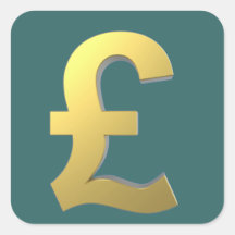 Gold Pound Sign Graphic Stickers