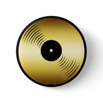 GOLD RECORD ALBUM PINBACK BUTTON