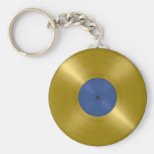 Gold Record with Blue Label Key Chain