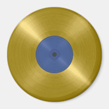 Gold Record with Blue Label Magnets