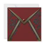 Gold Red Black Damask Party Template invitations