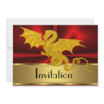 Gold Red Year of the Dragon Invitation