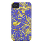 Gold Retro Paisley swirl pattern iPhone 4 Covers