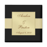 Gold Ribbon Black Save The Date Magnet