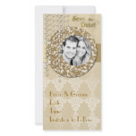 Gold Ribbon Save the Date photo cards