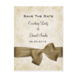 Gold Ribbon Save The Date Postcard