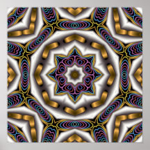 Gold Ribbon Woven Mandala Poster