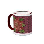 Gold Rimmed Poinsettia Drinkware mugs