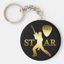 GOLD ROCK STAR KEY CHAIN