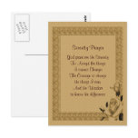 Gold Rosebuds Serenity Prayer Postcard