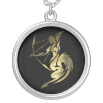 Gold Sagittarius Archer Necklace