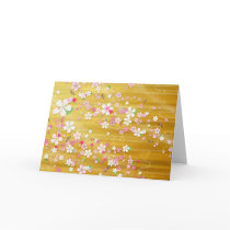Gold Sakura Kimono - Japanese Design Greeting Cards