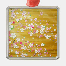 Gold Sakura Kimono Ornaments