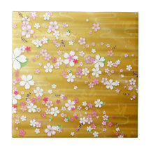 Gold Sakura Kimono Tile