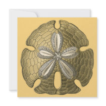 Gold Sand Dollar Invitation