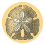 Gold Sand Dollar Stickers