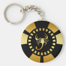 GOLD SCORPION POKER CHIP KEY CHAIN