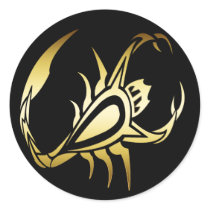 GOLD SCORPION ROUND STICKERS