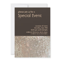 Gold Sequins 70's Retro Party Invitation