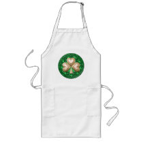 Gold Shamrock On Celtic Knots Apron