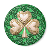Gold Shamrock On Celtic Knots Magnet