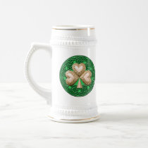 Gold Shamrock On Celtic Knots Mug