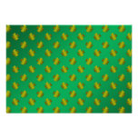 Gold shamrocks on green announcement