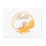 Gold Shells Beach Wedding Table Number Cards