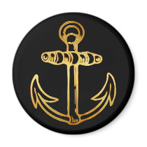 GOLD SHIPS ANCHOR MAGNETS