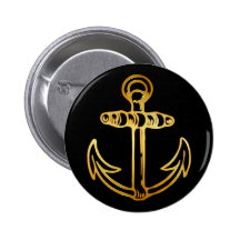 GOLD SHIPS ANCHOR PINBACK BUTTONS
