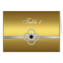 Gold Silver Diamond Black Jewel Table Card 1