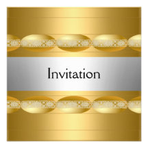 Gold Silver  Party Invitation