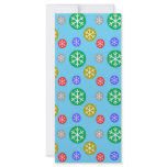 Gold silver red green snowflakes on blue