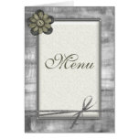 Gold & Silver Ribbon Flowers -  Wedding Menu Cards