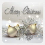 Gold & Silver Shimmer Christmas Ornaments Sticker