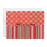 Gold silver snowflakes on red stripes invitations