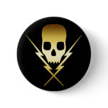 GOLD SKULL AND LIGHTNING BOLTS buttons