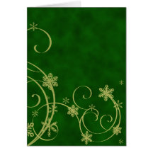 Gold Snowflakes Christmas Card