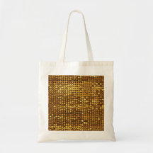 Gold Sparkling Sequin Look Canvas Bag